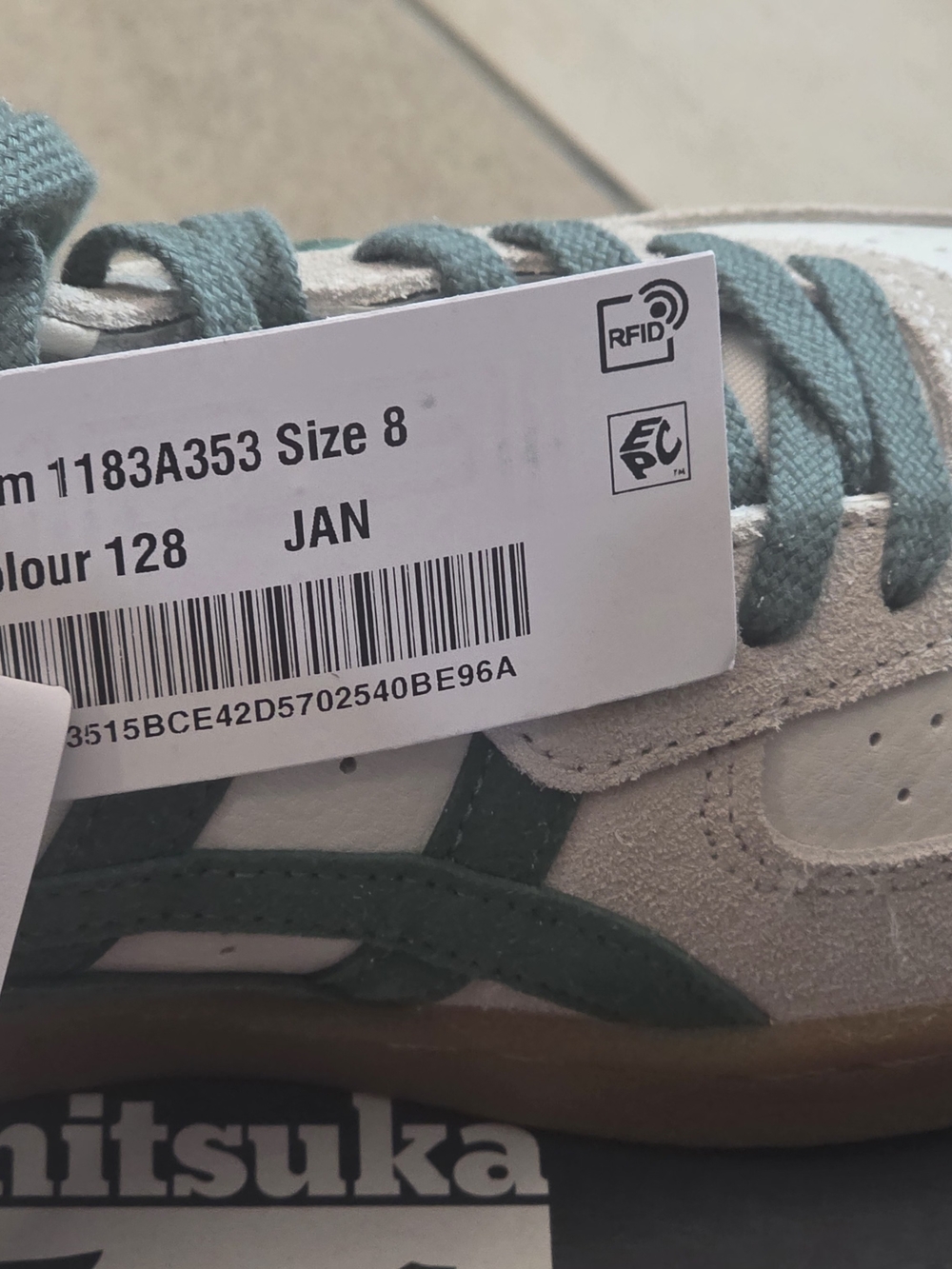 Onitsuka Tiger by Asics Men’s Cream & Green Low-Top Sneakers US Size 9.5 - Picture 5 of 11